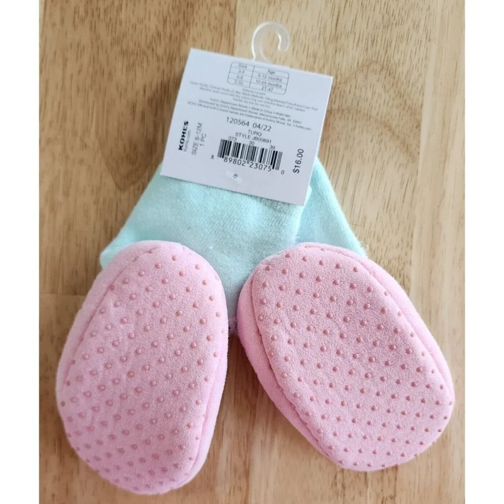 NEW Jumping Beans Llama Slipper Socks‎ Slippers Toddler Girl 3-4 Size 6-12M
